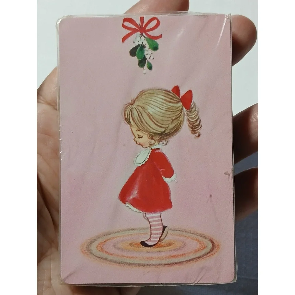 Vintage Stardust Playing Cards Deck New Sealed Christmas Girl Mistletoe MCM